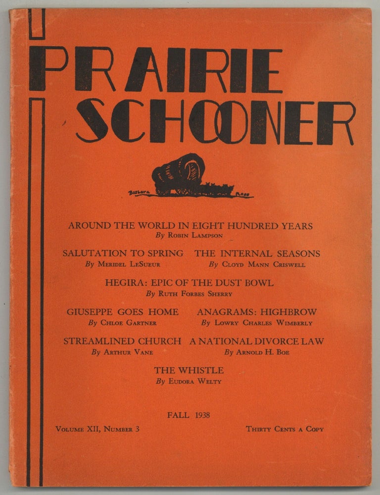 Prairie Schooner. Fall 1938. Eudora WELTY.