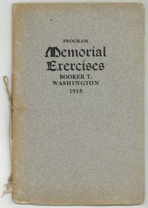 Item #581973 Program (With Addresses) Memorial Exercises Held Under the Director of the Board of...