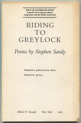 Item #582039 Riding to Greylock. Stephen SANDY