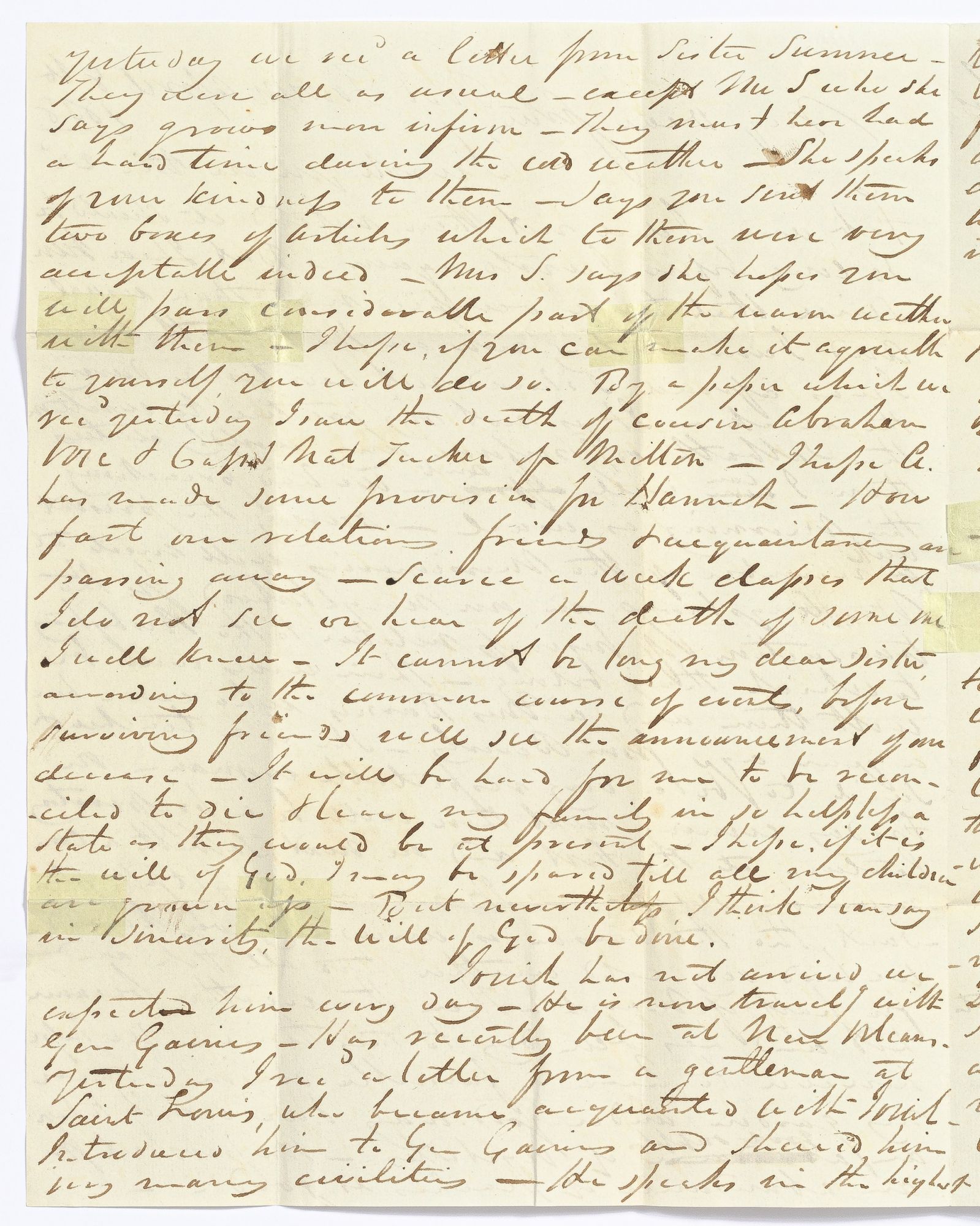 An 1838 Letter by Josiah H. Vose, Commanding Officer of Fort Towson ...