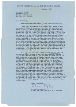 The Manuscripts of Howard's End correlated with Forster's final version by Oliver Stallybrass