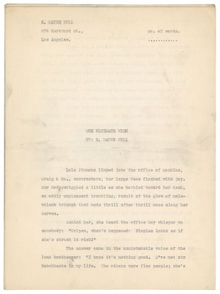 Item #586661 [Manuscript]: The Ultimate Wish. E. Mayne HULL