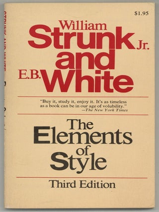 Item #586686 The Elements of Style (Third Edition). William STRUNK, Jr