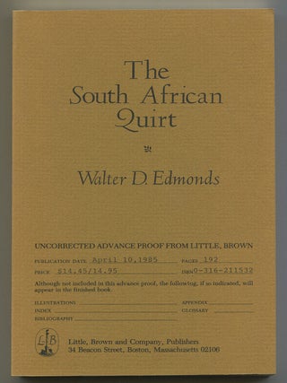 Item #586966 The South African Quirt. Walter D. EDMONDS