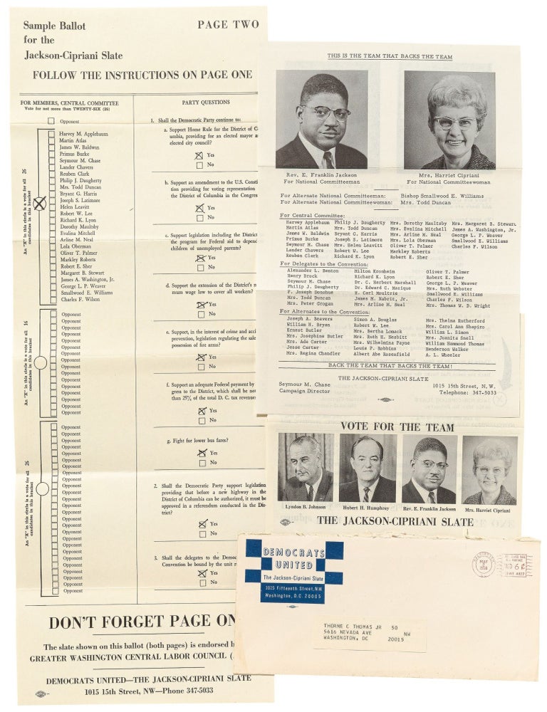 Archive]: Re-Elect Johnson Campaign Washington D.C. Primary. Lyndon B. JOHNSON, Reverend E.