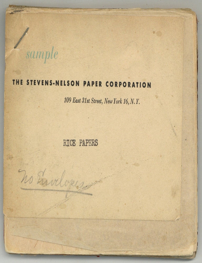 Sample. The Stevenson-Nelson Paper Corporation. Rice Papers