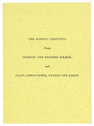 Greeting card]: A Wood. Richard WILBUR.
