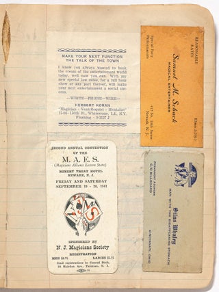 Small Archive of Business Cards from NY-NJ Magicians and Ventriloquists of the 1930-1940s