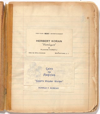 Small Archive of Business Cards from NY-NJ Magicians and Ventriloquists of the 1930-1940s