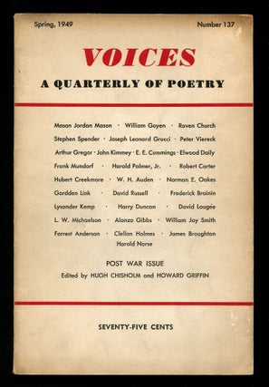 Item #591394 Voices: A Quarterly of Poetry – No. 137, Spring 1949. William GOYEN, Clellon...