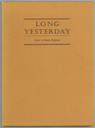 Long Yesterday and Other Poems. Nathan Comfort STARR.