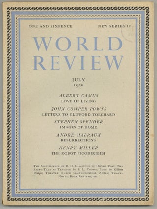 Item #593300 World Review – New Series 17, July 1950. Albert CAMUS, Stephen Spender,...