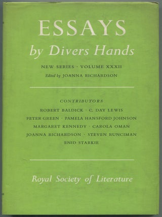 Item #593340 Essays by Divers Hands: Being the Transactions of the Royal Society of Literature...