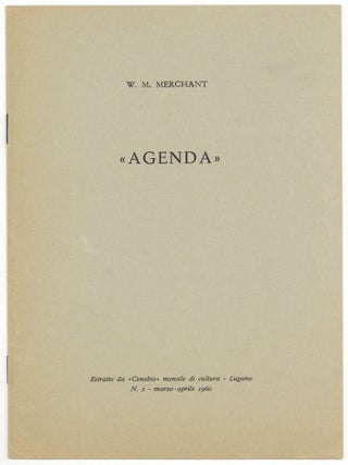 Item #595797 "Agenda" W. M. MERCHANT, Ezra Pound