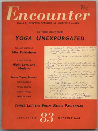 Item #596577 Encounter – August 1960, Vol. XV, No. 2 (83). William GOLDING, Martin Tunnell, G....