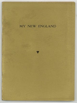 Item #597804 My New England. H. P. LOVECRAFT, Edward H. Cole