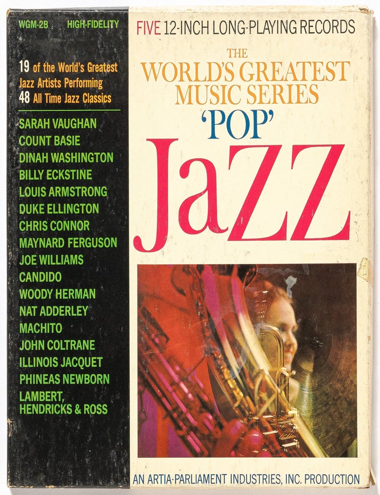 Item #597893 [Vinyl Records]: The World&rsquo;s Greatest Music Series &lsquo;Pop&rsquo; Jazz (Incomplete Boxset). Count BASIE, Timmons, Morgan, Maynard Ferguson, Woody Herman Shorter, Mobley Morgan Nat Adderley, John Coltrane Quartet Fuller, Chris Connor, Joe Williams Maynard Ferguson, Sarah Vaughan.