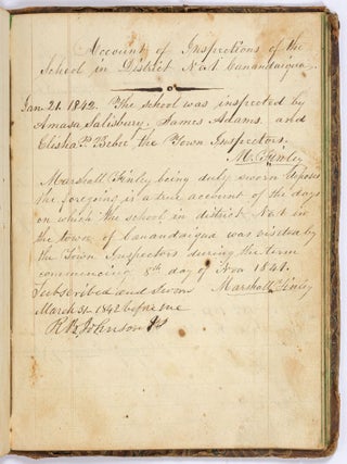 [Ledger]: "Teacher's Book District No. 1 Canandaigua Ontario County, N.Y."