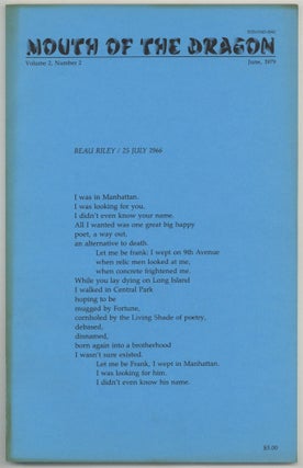 Item #598378 Mouth of the Dragon: A Poetry Journal of Male Love – Volume 2, Number 2, June,...
