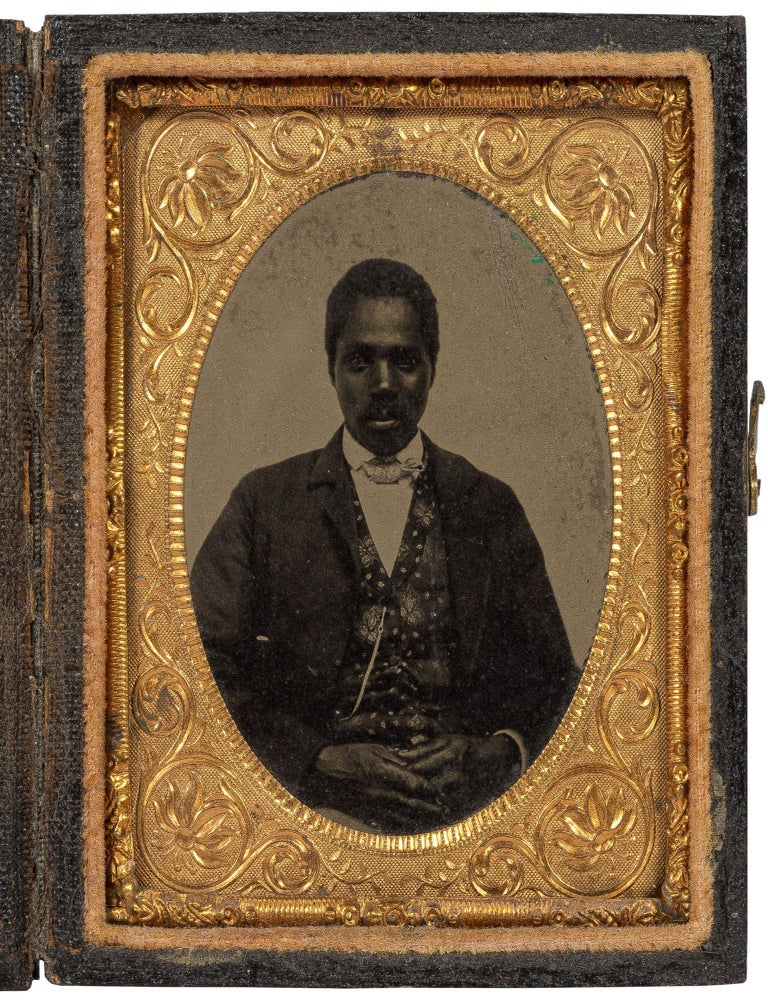 Item #598490 [Cased Tintype]: Well-Dressed Young African-American Man