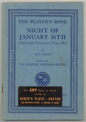 Item #598500 Night of January 16th: A Comedy-Drama in Three Acts edited by Nathaniel Edward...