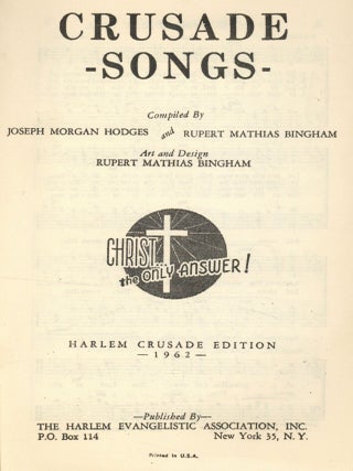 Crusade Songs. Harlem Crusade Edition 1962