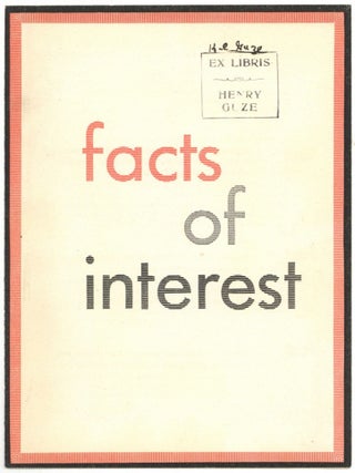 Item #600281 [Promotional brochure]: Facts of Interest