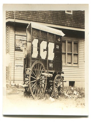 Item #600299 [Vintage Photograph] Ice Wagon, likely New Jersey: Chas. Korte. A Block of Ice Never...