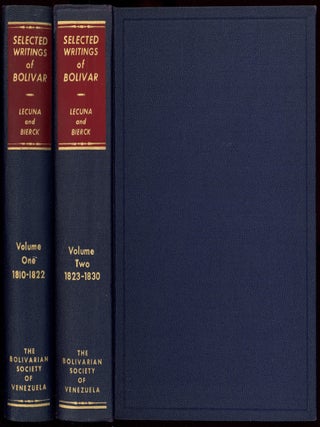 Item #600564 Selected Writings of Bolivar [in Two Volumes]. Sim&oacute;n BOL&Iacute;VAR