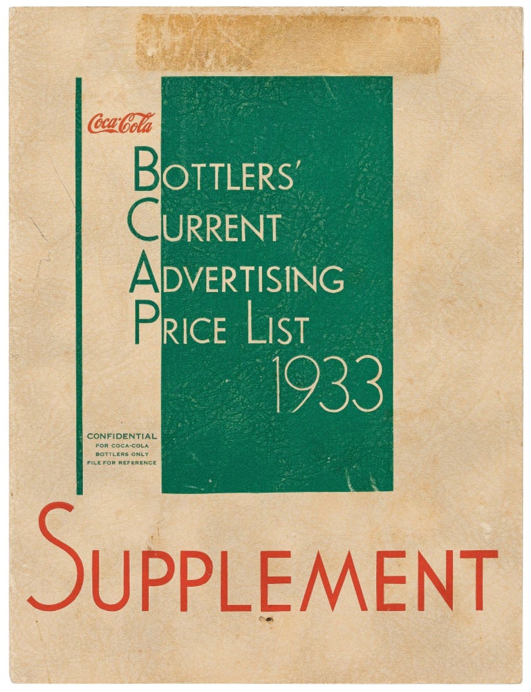 Coca-Cola Bottlers' Current Advertising Price List 1933