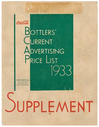 Item #600780 Coca-Cola Bottlers' Current Advertising Price List 1933