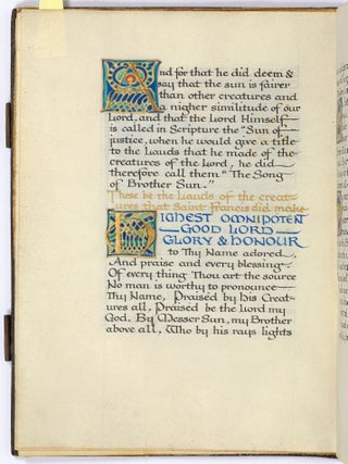 [Calligraphy on Vellum]: The Song of Brother Sun