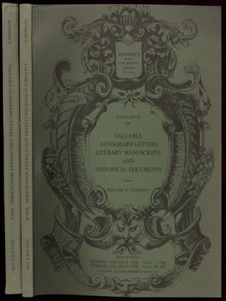 Item #601750 [Auction Catalogs]: Sotheby's Catalogue of Valuable Autograph Letters, Literary...