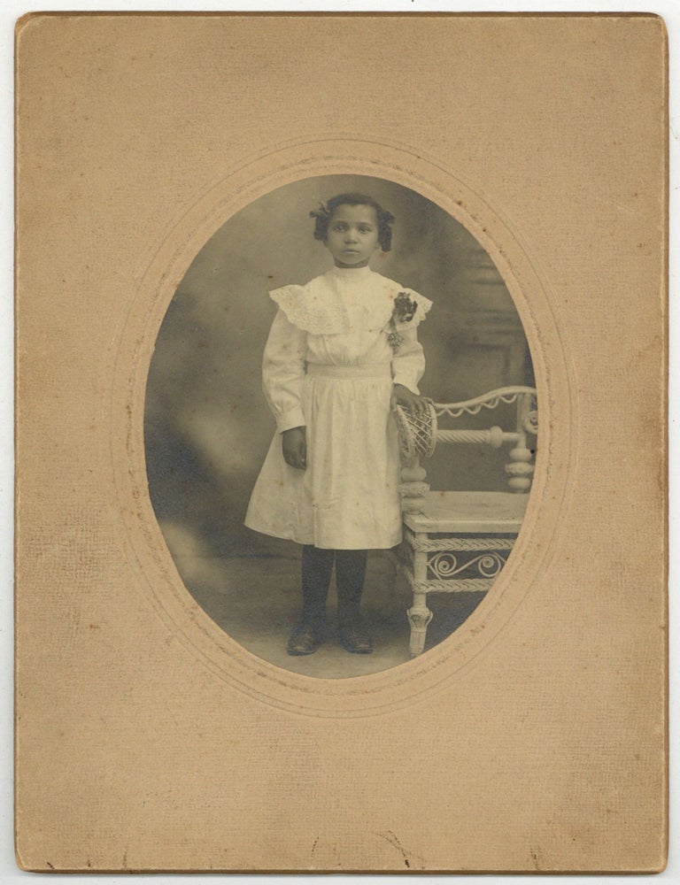 Item #601806 [Cabinet card photograph]: Berta Brandon, identified young African-American. Berta BRANDON.