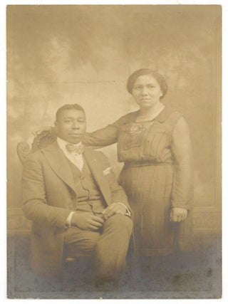 Item #601808 [Cabinet card photograph]: African-American Couple Paul and Cassie Harris. Circa...