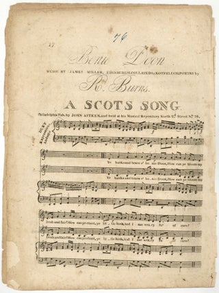 Item #602137 [Sheet music]: Bonie Doon: A Scots Song (Duet). words by BURNS, music by James...