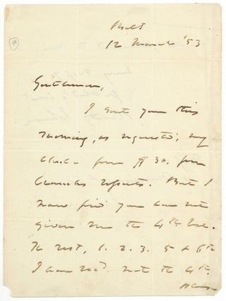 Item #602320 Autograph Letter Signed ("Reverdy Johnson") to his bookseller (Morrison...