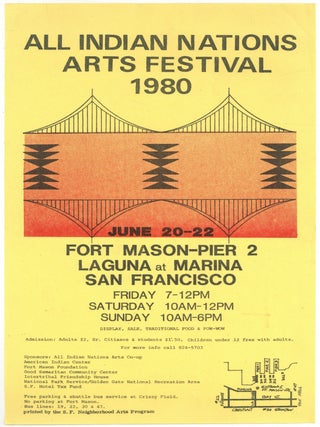 Item #602388 [Broadside]: All Indian Nations Arts Festival 1980. June 2022 Fort Mason - Pier 2