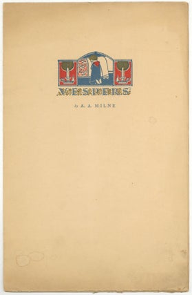 Item #602574 Vespers. A. A. MILNE