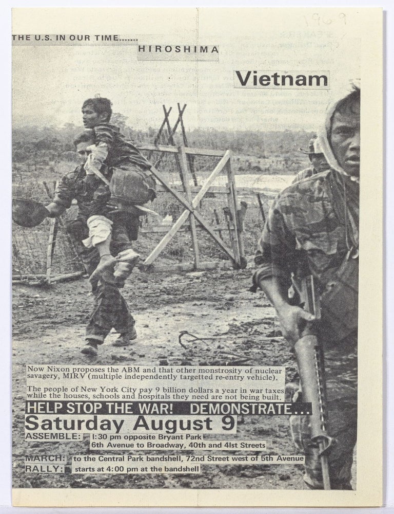Item #602685 [Flyer]: "The U.S. in Our Time....Hiroshima Vietnam...Help Stop the War! Demonstrate...Saturday August 9"