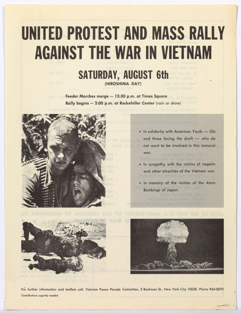 Flyer]: United Protest and Mass Rally Against the War in Vietnam Saturday August 6th