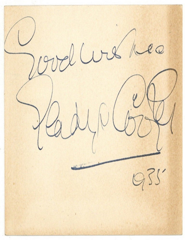 Item #603186 Signed Sentiment. Gladys COOPER.