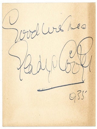 Signed Sentiment. Gladys COOPER.