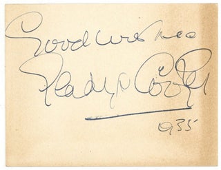 Item #603186 Signed Sentiment. Gladys COOPER