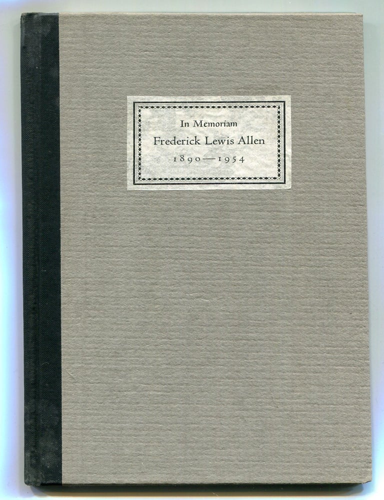 In Memoriam Frederick Lewis Allen 1890-1954