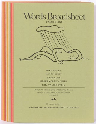 Item #603349 Words Broadsheet, Numbers Twenty-One to Thirty (10 issues - signed by all poets