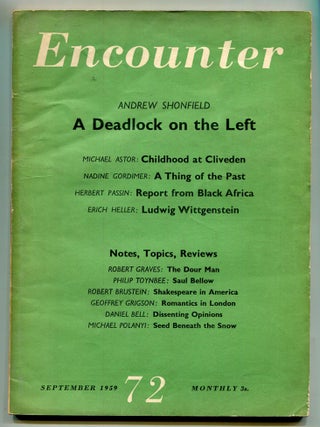 Item #603703 Encounter – September 1959, Vol. XIII, No. 3 (72). Ted HUGHES, Stephen SPENDER,...