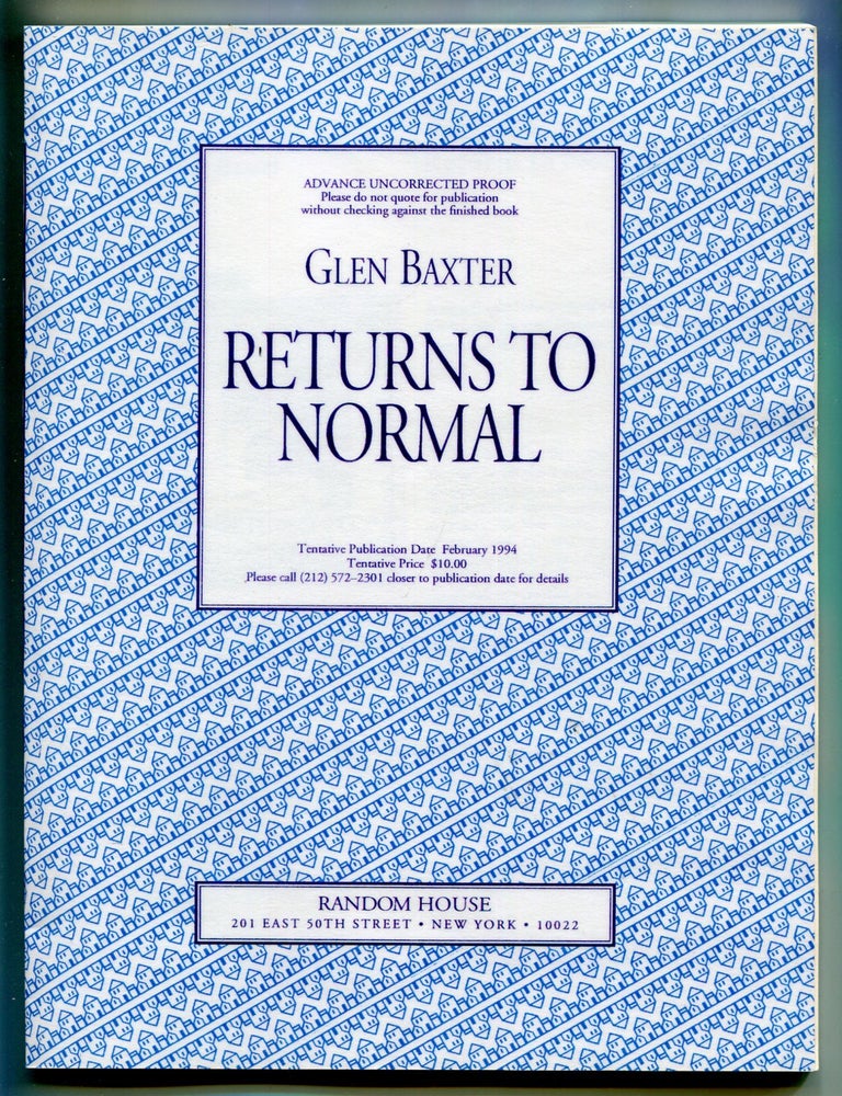 Item #603968 Returns to Normal. Glen BAXTER.
