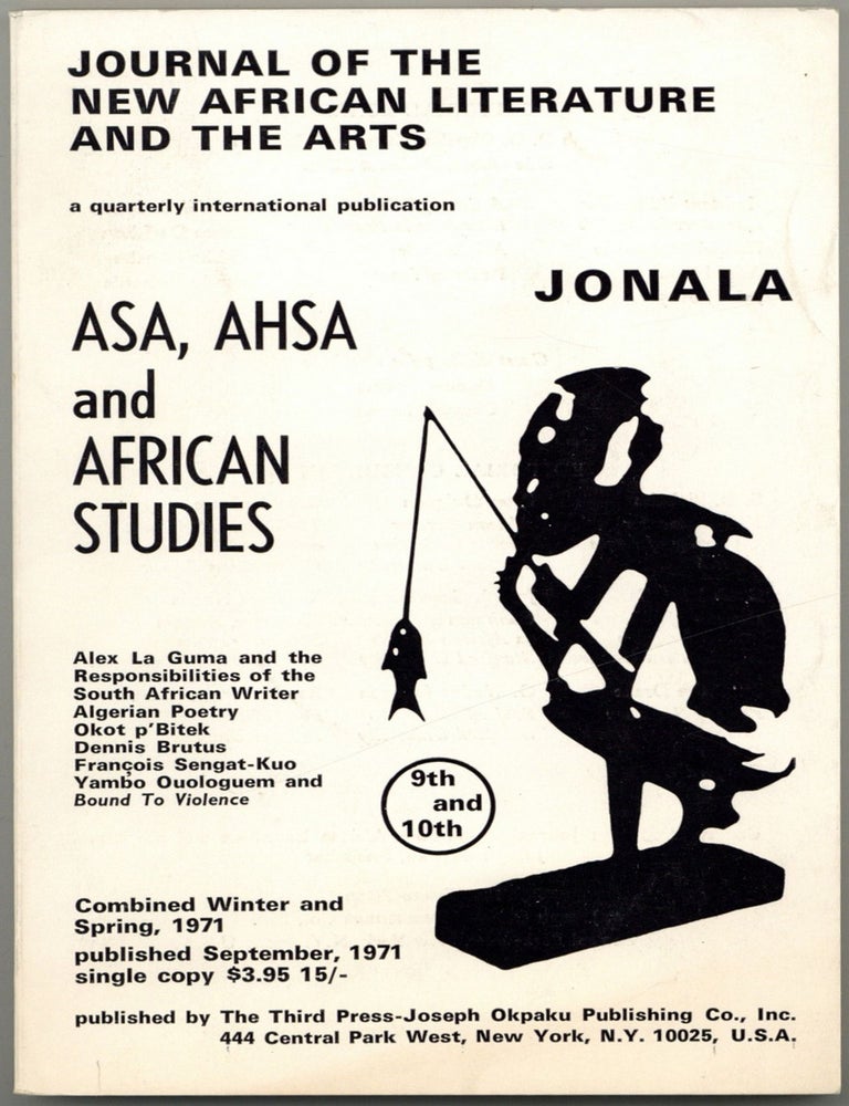 Item #603997 Journal of the New African Literature and the Arts. 9th and 10th. Combined Winter and Spring, 1971