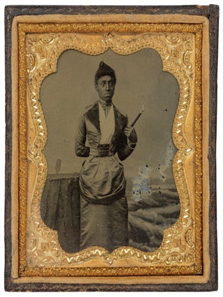 Item #604050 Ambrotype of African-American with Baton